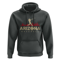 Vintage Arizona State Pride Baseball Player Graphic Hoodie Vintage Phoenix Skyline Batter Sports Fan