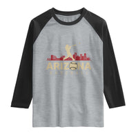 Vintage Arizona State Pride Baseball Player Graphic Raglan Shirt Vintage Phoenix Skyline Batter Sports Fan