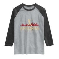 Vintage Arizona State Pride Baseball Player Graphic Raglan Shirt Vintage Phoenix Skyline Batter Sports Fan
