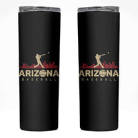 Vintage Arizona State Pride Baseball Player Graphic Skinny Tumbler Vintage Phoenix Skyline Batter Sports Fan