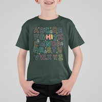 1st Day Of School Alphabet T Shirt For Kid Hi V Sign Abcd Pre K Kindergarten - Wonder Print Shop