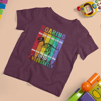 Roaring Into Kindergarten T Shirt For Kid Dinosaur Crayons First Day Of School - Wonder Print Shop