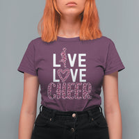Cheerleading T Shirt For Women Live Love Cheer Girl Pink Leopard Cheerleader - Wonder Print Shop