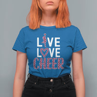 Cheerleading T Shirt For Women Live Love Cheer Girl Pink Leopard Cheerleader - Wonder Print Shop