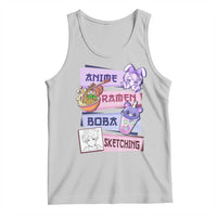 Anime Ramen Boba Sketching Tank Top Kawaii Girl Bubble Tea Otaku Manga Lover Japanese Pop Culture