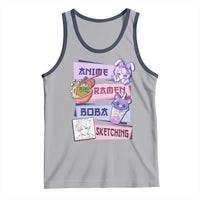 Anime Ramen Boba Sketching Tank Top Kawaii Girl Bubble Tea Otaku Manga Lover Japanese Pop Culture