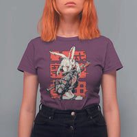 Anime Manga Cyberpunk T Shirt For Women Techwear Harajuku Style Bunny Girl - Wonder Print Shop