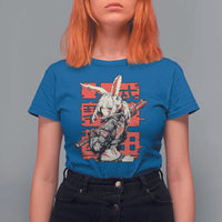Anime Manga Cyberpunk T Shirt For Women Techwear Harajuku Style Bunny Girl - Wonder Print Shop