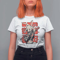 Anime Manga Cyberpunk T Shirt For Women Techwear Harajuku Style Bunny Girl - Wonder Print Shop