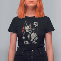 Horror Anime Manga T Shirt For Women Japanese Creepy Kawaii Goth Otaku - Wonder Print Shop