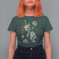 Horror Anime Manga T Shirt For Women Japanese Creepy Kawaii Goth Otaku - Wonder Print Shop