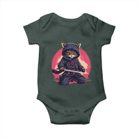Japanese Ninja Cat Baby Onesie Ancient Japan Warrior Samurai Tattoo Kawaii Vintage