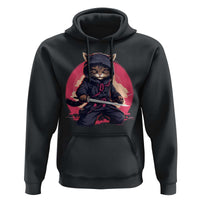 Japanese Ninja Cat Hoodie Ancient Japan Warrior Samurai Tattoo Kawaii Vintage