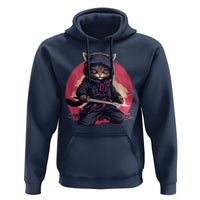 Japanese Ninja Cat Hoodie Ancient Japan Warrior Samurai Tattoo Kawaii Vintage
