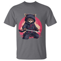 Japanese Ninja Cat T Shirt Ancient Japan Warrior Samurai Tattoo Kawaii Vintage - Wonder Print Shop