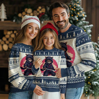 Japanese Ninja Cat Ugly Christmas Sweater Ancient Japan Warrior Samurai Tattoo Kawaii Vintage - Wonder Print Shop