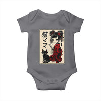 Japanese Gothic Kawaii Anime Samurai Cat Baby Onesie Japan Female Bushido Graphic With Kanji Retro Vintage
