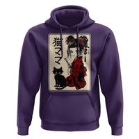 Japanese Gothic Kawaii Anime Samurai Cat Hoodie Japan Female Bushido Graphic With Kanji Retro Vintage