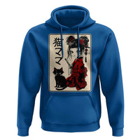 Japanese Gothic Kawaii Anime Samurai Cat Hoodie Japan Female Bushido Graphic With Kanji Retro Vintage