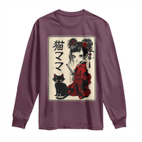 Japanese Gothic Kawaii Anime Samurai Cat Long Sleeve Shirt Japan Female Bushido Graphic With Kanji Retro Vintage