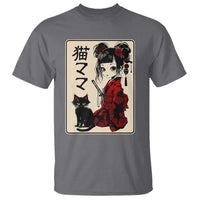 Japanese Gothic Kawaii Anime Samurai Cat T Shirt Japan Female Bushido Graphic With Kanji Retro Vintage - Wonder Print Shop