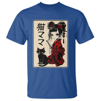 Japanese Gothic Kawaii Anime Samurai Cat T Shirt Japan Female Bushido Graphic With Kanji Retro Vintage - Wonder Print Shop