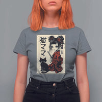 Japanese Gothic Kawaii Anime Samurai Cat T Shirt For Women Japan Female Bushido Graphic With Kanji Retro Vintage - Wonder Print Shop