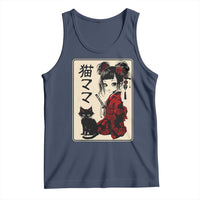 Japanese Gothic Kawaii Anime Samurai Cat Tank Top Japan Female Bushido Graphic With Kanji Retro Vintage