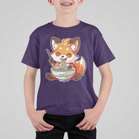 Kawaii Fox Ramen Japanese T Shirt For Kid Japanese Anime Otaku Manga Cute Graphic - Wonder Print Shop