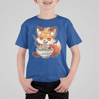 Kawaii Fox Ramen Japanese T Shirt For Kid Japanese Anime Otaku Manga Cute Graphic - Wonder Print Shop