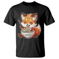 Kawaii Fox Ramen Japanese T Shirt Japanese Anime Otaku Manga Cute Graphic - Wonder Print Shop