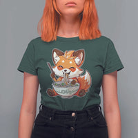 Kawaii Fox Ramen Japanese T Shirt For Women Japanese Anime Otaku Manga Cute Graphic - Wonder Print Shop