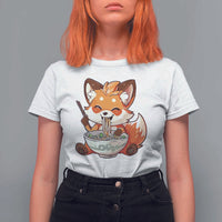 Kawaii Fox Ramen Japanese T Shirt For Women Japanese Anime Otaku Manga Cute Graphic - Wonder Print Shop