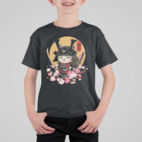 Japanese Samurai Cat T Shirt For Kid Ancient Ninja Kitten Warrior Tattoo Kawaii Otaku Retro - Wonder Print Shop