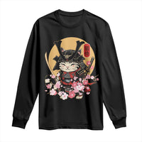 Japanese Samurai Cat Long Sleeve Shirt Ancient Ninja Kitten Warrior Tattoo Kawaii Otaku Retro