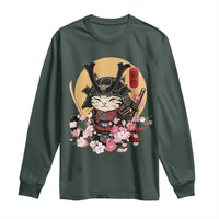 Japanese Samurai Cat Long Sleeve Shirt Ancient Ninja Kitten Warrior Tattoo Kawaii Otaku Retro