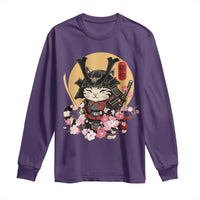 Japanese Samurai Cat Long Sleeve Shirt Ancient Ninja Kitten Warrior Tattoo Kawaii Otaku Retro