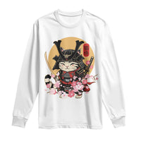 Japanese Samurai Cat Long Sleeve Shirt Ancient Ninja Kitten Warrior Tattoo Kawaii Otaku Retro