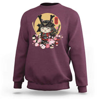 Japanese Samurai Cat Sweatshirt Ancient Ninja Kitten Warrior Tattoo Kawaii Otaku Retro - Wonder Print Shop