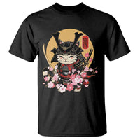 Japanese Samurai Cat T Shirt Ancient Ninja Kitten Warrior Tattoo Kawaii Otaku Retro - Wonder Print Shop