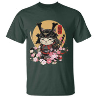 Japanese Samurai Cat T Shirt Ancient Ninja Kitten Warrior Tattoo Kawaii Otaku Retro - Wonder Print Shop