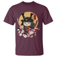 Japanese Samurai Cat T Shirt Ancient Ninja Kitten Warrior Tattoo Kawaii Otaku Retro - Wonder Print Shop