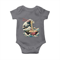 Japanese Kanagawa Wave Ramen Bowl Graphic Baby Onesie Retro Anime Noodles Art