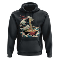 Japanese Kanagawa Wave Ramen Bowl Graphic Hoodie Retro Anime Noodles Art