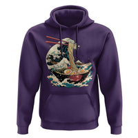 Japanese Kanagawa Wave Ramen Bowl Graphic Hoodie Retro Anime Noodles Art
