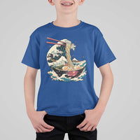 Japanese Kanagawa Wave Ramen Bowl Graphic T Shirt For Kid Retro Anime Noodles Art - Wonder Print Shop