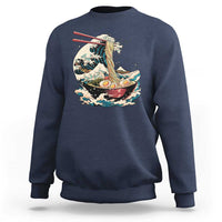 Japanese Kanagawa Wave Ramen Bowl Graphic Sweatshirt Retro Anime Noodles Art - Wonder Print Shop