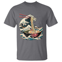 Japanese Kanagawa Wave Ramen Bowl Graphic T Shirt Retro Anime Noodles Art - Wonder Print Shop