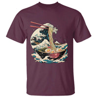Japanese Kanagawa Wave Ramen Bowl Graphic T Shirt Retro Anime Noodles Art - Wonder Print Shop