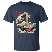 Japanese Kanagawa Wave Ramen Bowl Graphic T Shirt Retro Anime Noodles Art - Wonder Print Shop